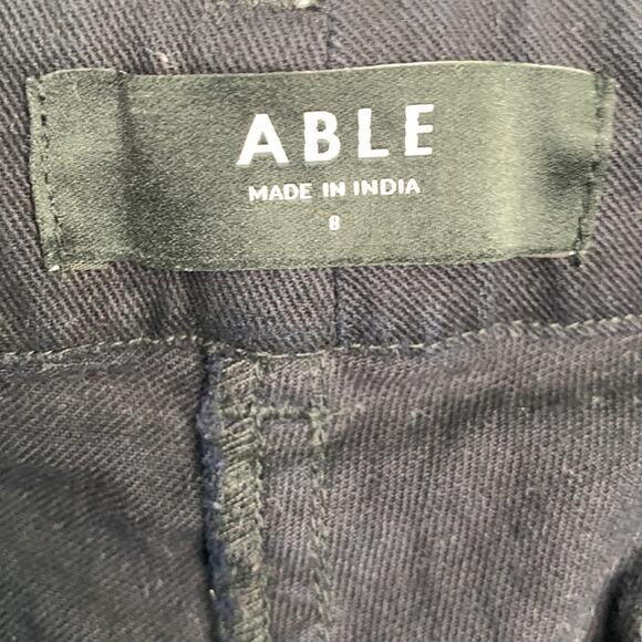 ABLE Ann Twill Straight Leg Pant In Black W-202 Sz 8 - Picture 7 of 11